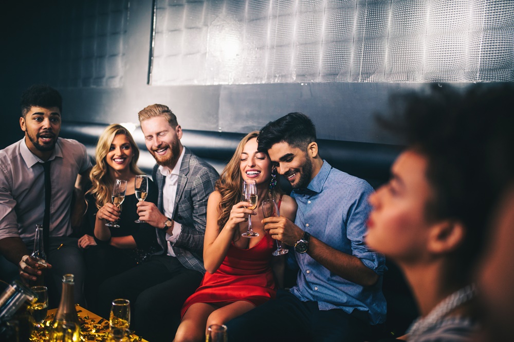 double dating at a wine bar